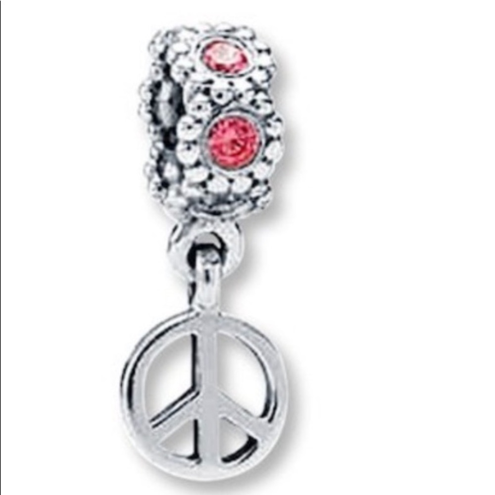 Peace sign dangling charm